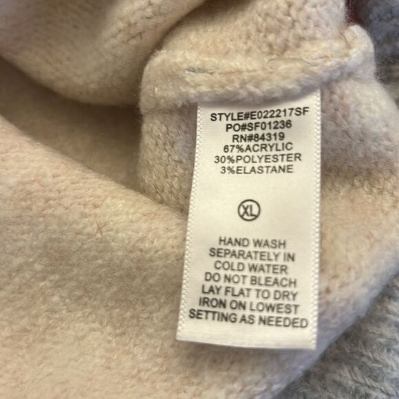 Evolution by Cyrus cream gray mauve long sleeve sweater Size XL EUC - Picture 6 of 6